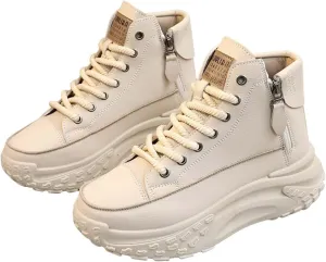 Fashion Sneakers For Women 2024 Platform,Womens White Platform Sneakers Canvas Platform Shoes for Women Black Casual Tennis Shoes Comfortable Walking Shoes for Women Lace Up High Top Sneakers