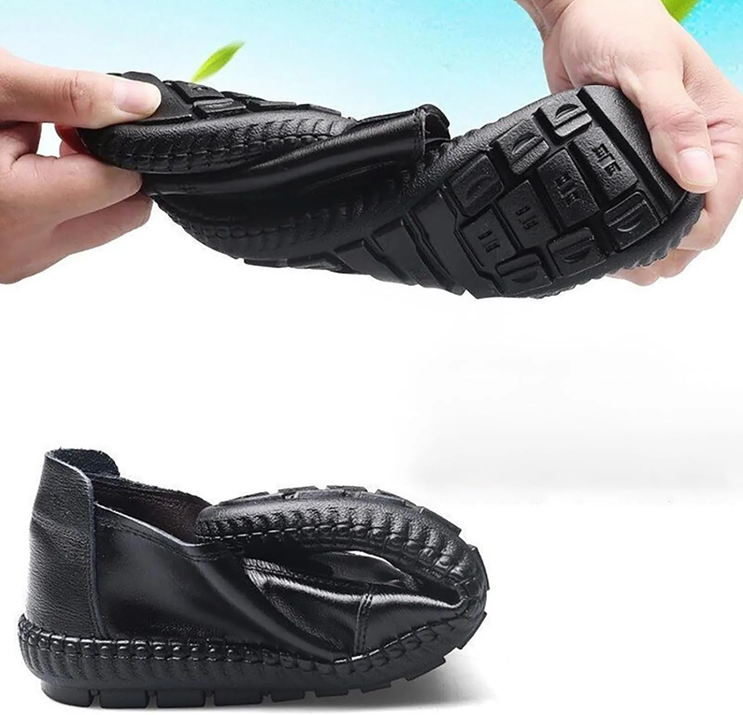 Flat Loafer for Men Leather Slip On Business Dress Shoes Driving Casual Boat Soft Shoes Leather Shoes 11 Men