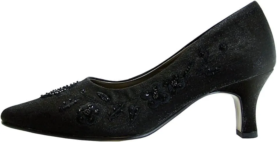 Floral Fern Women's Wide Width Dress Slip-On Satin Pumps