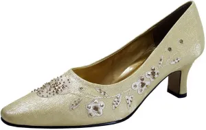 Floral Fern Women's Wide Width Dress Slip-On Satin Pumps