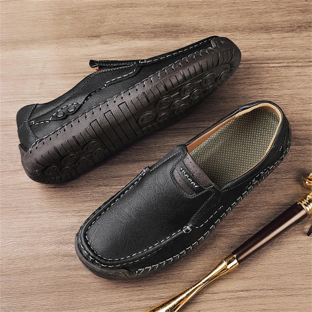 Genuine Leather Men's Handmade Slip on Loafers Soft Breathable Walking Driving Shoes