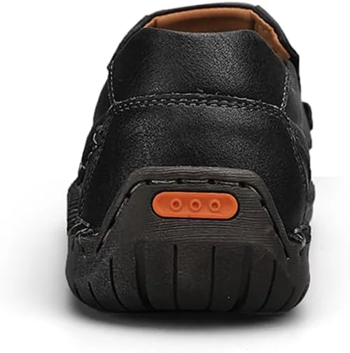 Genuine Leather Men's Handmade Slip on Loafers Soft Breathable Walking Driving Shoes