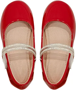 Girls Dress Shoes Ballerina Flat𝐬 Kids Toddler Mary Jane Low Heels Leather Student 𝗨niform Shoes for School