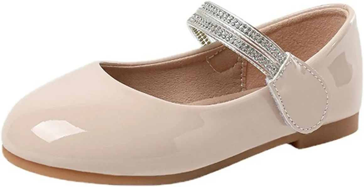 Girls Dress Shoes Ballerina Flat𝐬 Kids Toddler Mary Jane Low Heels Leather Student 𝗨niform Shoes for School