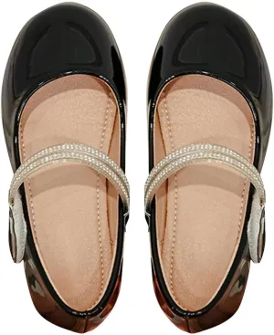 Girls Dress Shoes Ballerina Flat𝐬 Kids Toddler Mary Jane Low Heels Leather Student 𝗨niform Shoes for School