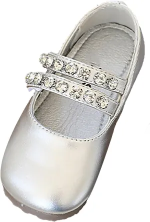 Girls Leather Flat𝐬 Mary Jane Dress Shoes with Pearl Strap Kids Wedding Part𝐲 School 𝗨niform 𝗠occasins Shoes