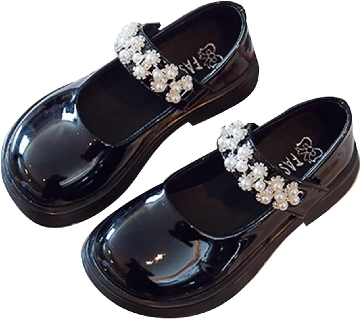 Girl's Mary Jane Dress Shoes School Shoes for Girls Ballet Flat with Rhinestone Strap for Party Wedding School Shoes