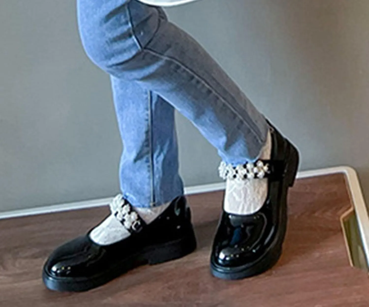 Girl's Mary Jane Dress Shoes School Shoes for Girls Ballet Flat with Rhinestone Strap for Party Wedding School Shoes