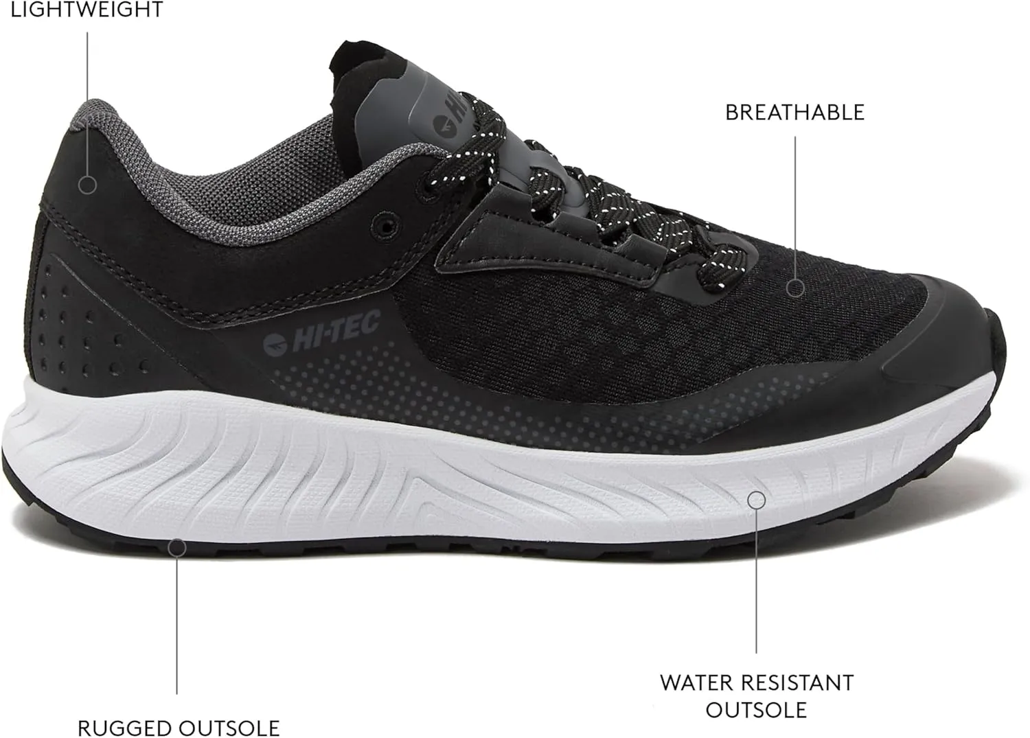 HI-TEC Avalon Trail Running Shoes for Women, Lightweight Breathable Womens Hiking Sneakers or Athletic Walking Shoes for Women, Black, White or Blue, Size 7-12 Hiking Shoes Women
