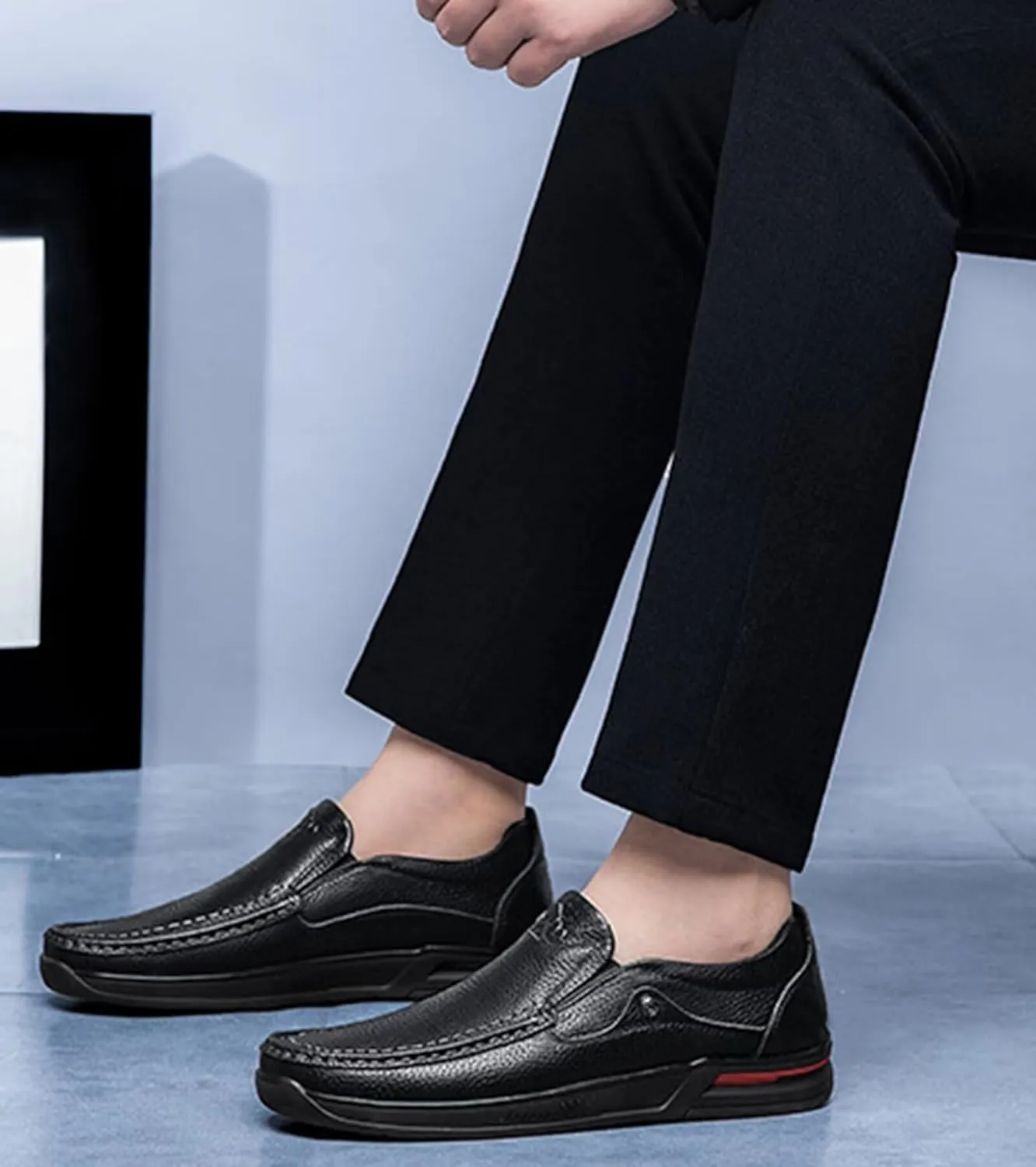 HNVAVQ Mens Leather Loafers Driving Shoes Office Business Shoes Walking Shoes