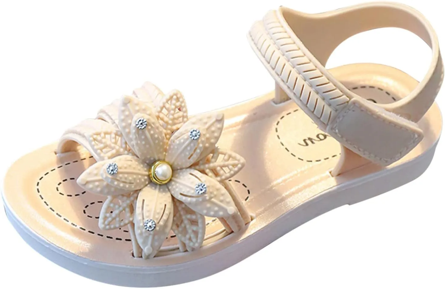 𝗣ink Flower Princess Sandals For Girls Open Toe Wide Dress Shoes With Strap Girls Kids Summer Casual Beach Pool Loafers
