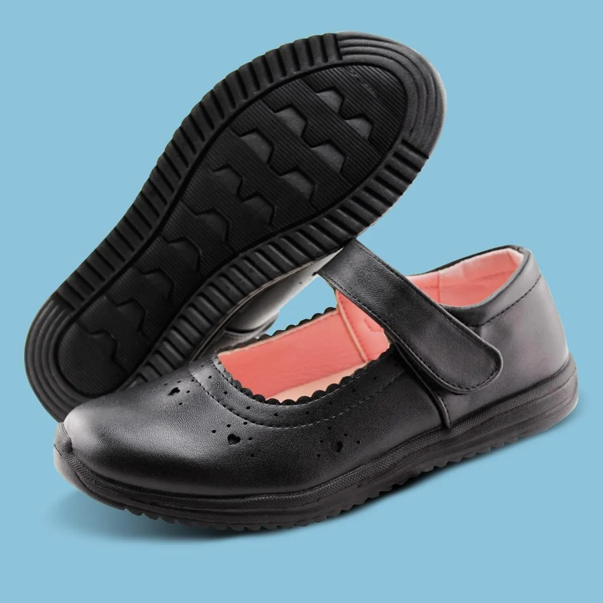 JABASIC Girls School Shoes Kids Dress Mary Jane Flats