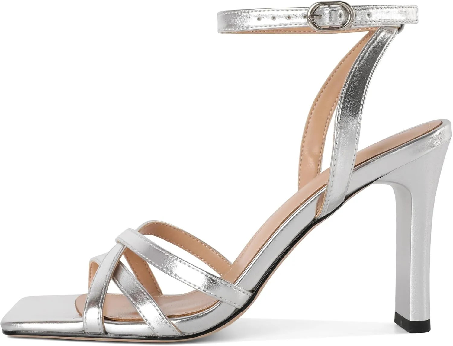Joseywade Chunky Heels For Women Strappy High Heel 3.5 Inch Heeled Sandals Open Toe Shoes