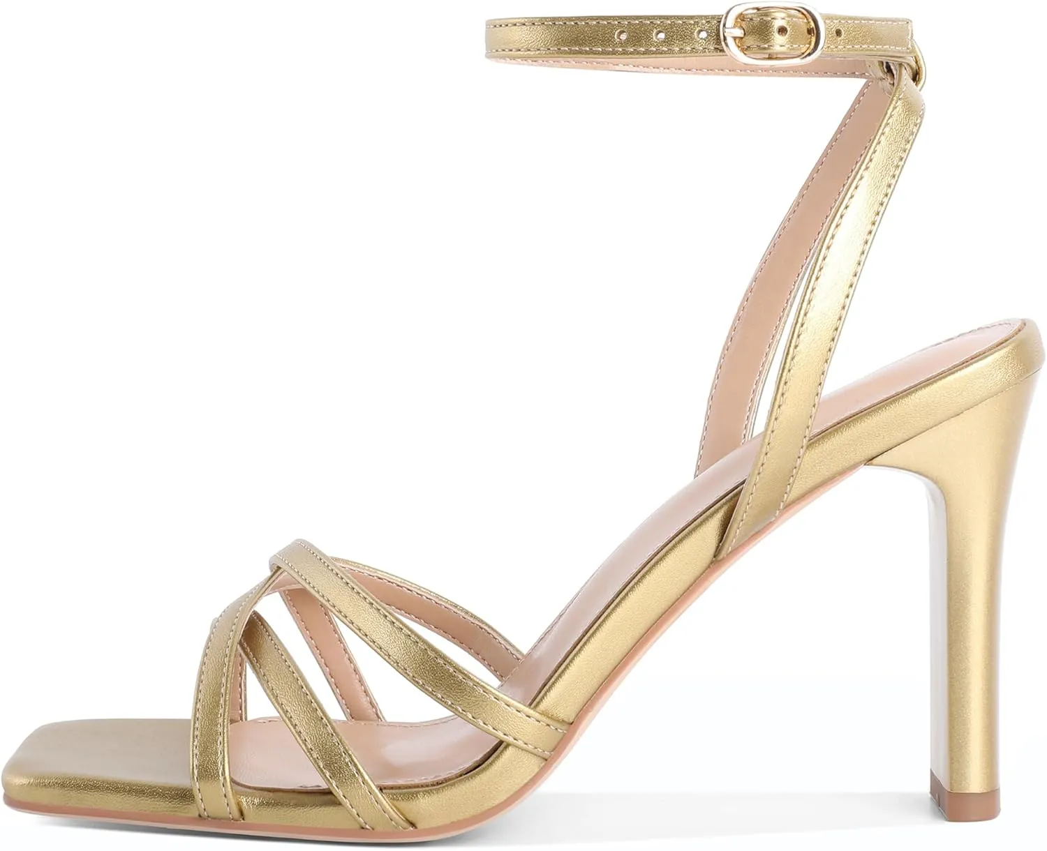 Joseywade Chunky Heels For Women Strappy High Heel 3.5 Inch Heeled Sandals Open Toe Shoes