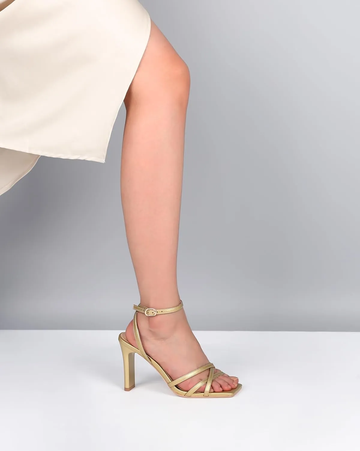 Joseywade Chunky Heels For Women Strappy High Heel 3.5 Inch Heeled Sandals Open Toe Shoes