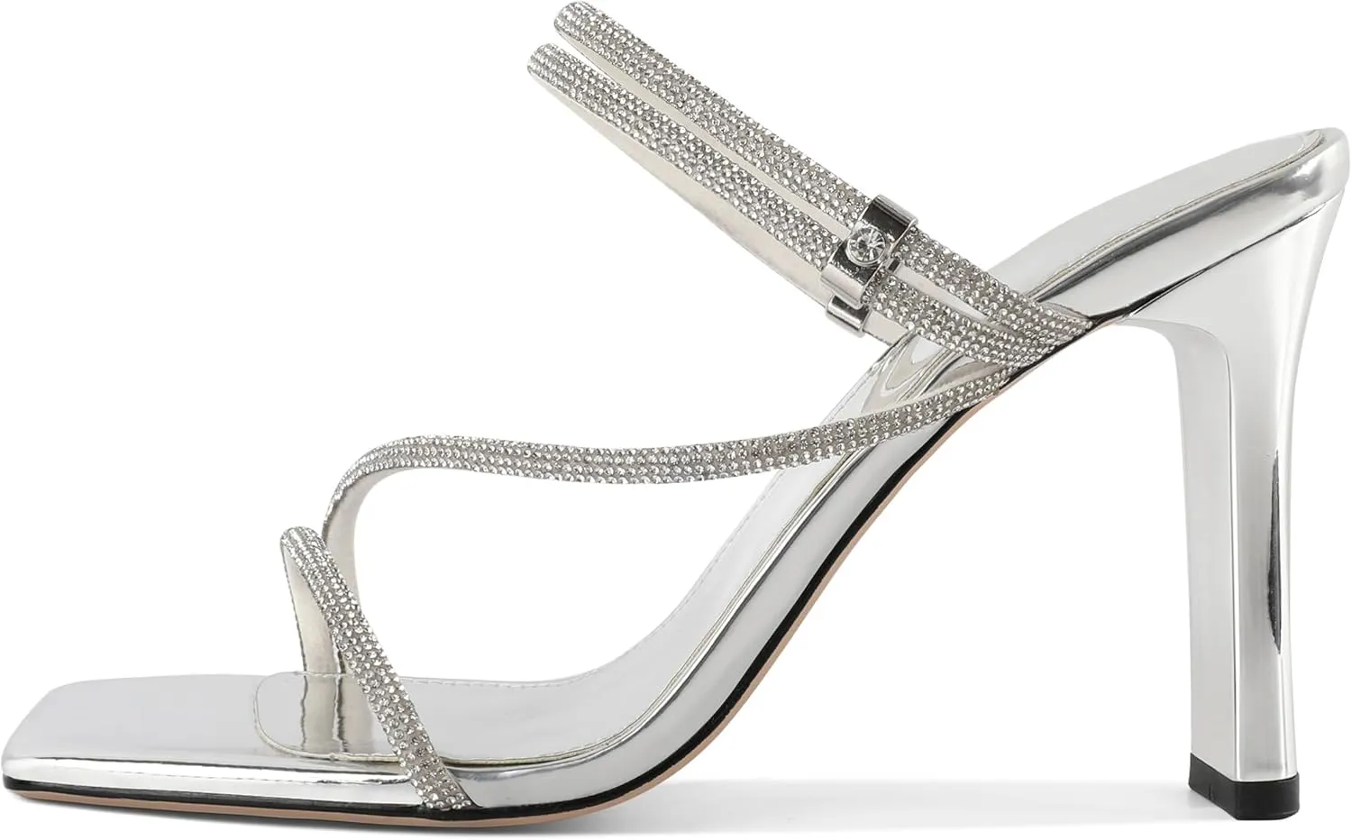 Joseywade Chunky Heels For Women Strappy High Heel Mules 3.5" Heeled Sandals Open Toe Shoes