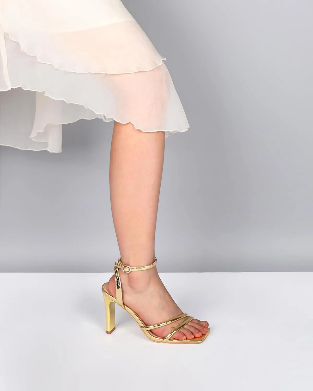 Joseywade Chunky Heels Women Strappy High Heels 3.5" Heeled Sandals Open Toe Shoes