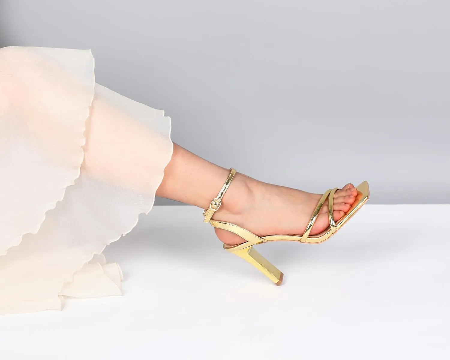 Joseywade Chunky Heels Women Strappy High Heels 3.5" Heeled Sandals Open Toe Shoes