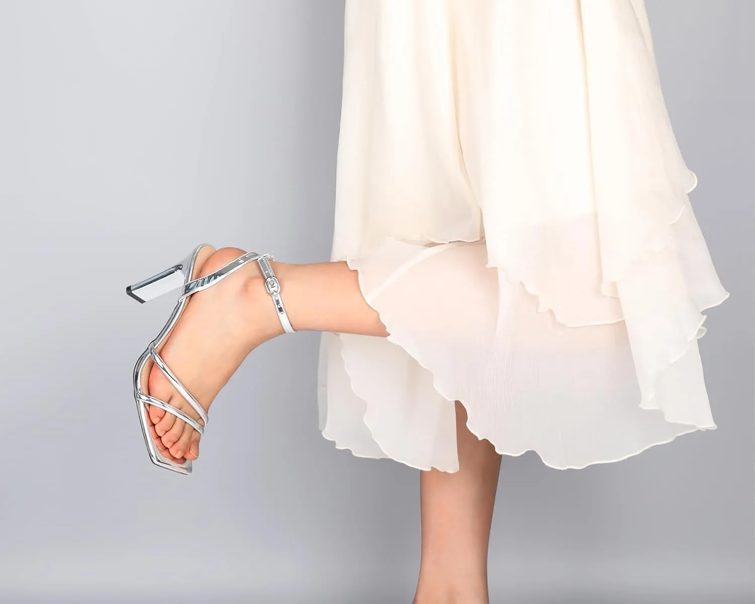 Joseywade Chunky Heels Women Strappy High Heels 3.5" Heeled Sandals Open Toe Shoes