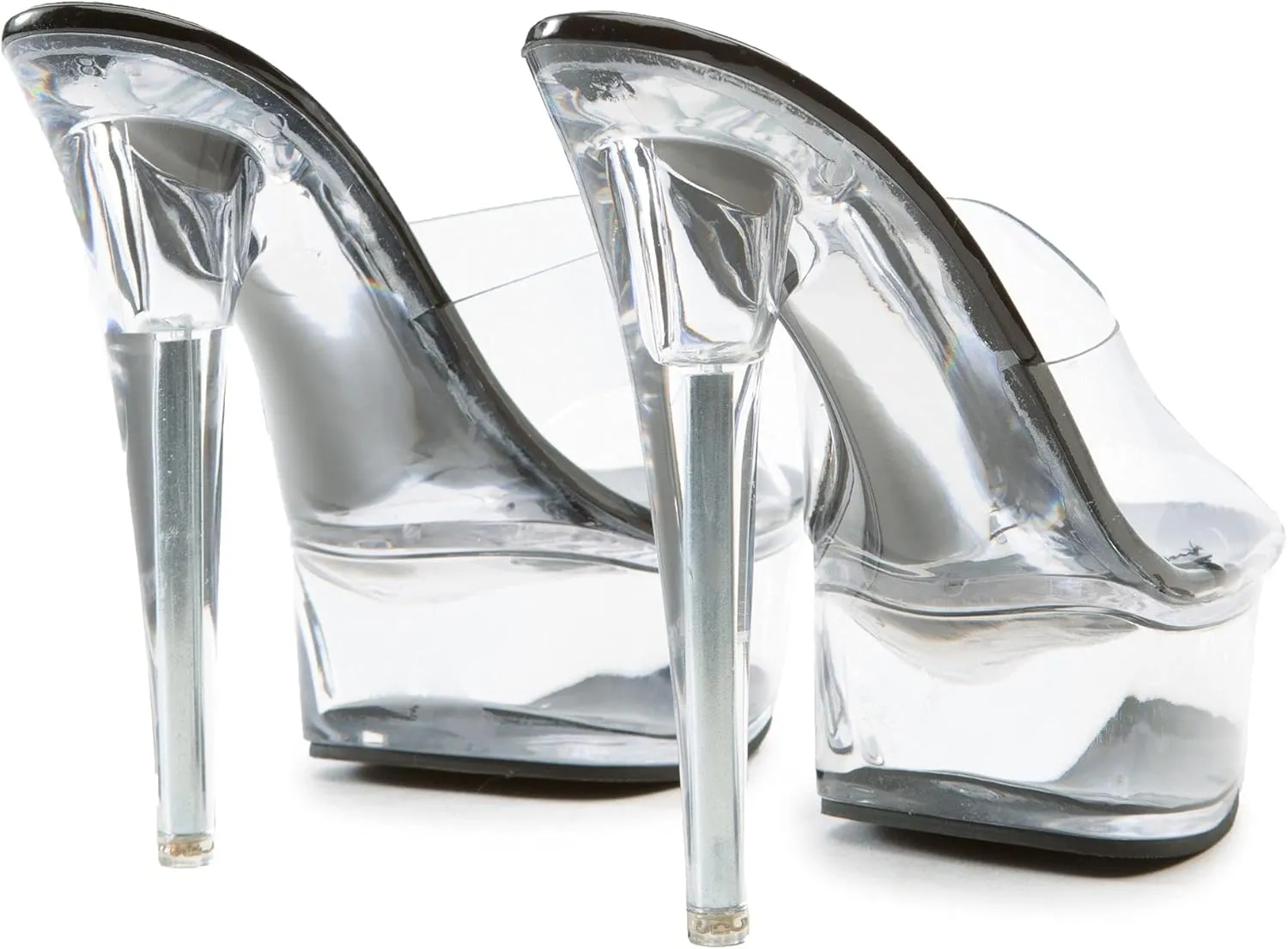 Liliana Women's Stiletto Clear Heels with Platform, Slip-On Platform Heels (Runs One Size Small)
