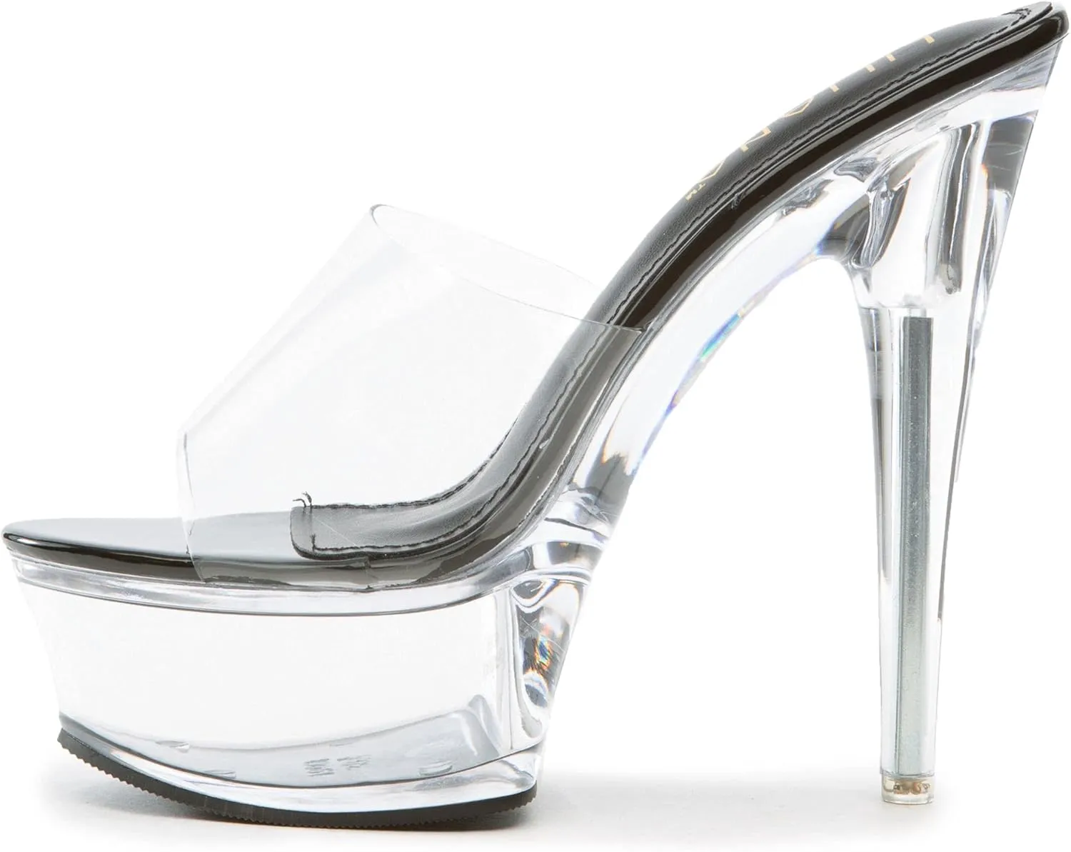 Liliana Women's Stiletto Clear Heels with Platform, Slip-On Platform Heels (Runs One Size Small)