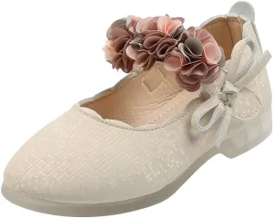 Little Toddler Girls Floral Dress Shoes Princess Soft Sole Ballerina Ballet Flat𝘀 Kids Mary Jane Prewalker Shoes