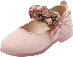 Little Toddler Girls Floral Dress Shoes Princess Soft Sole Ballerina Ballet Flat𝘀 Kids Mary Jane Prewalker Shoes
