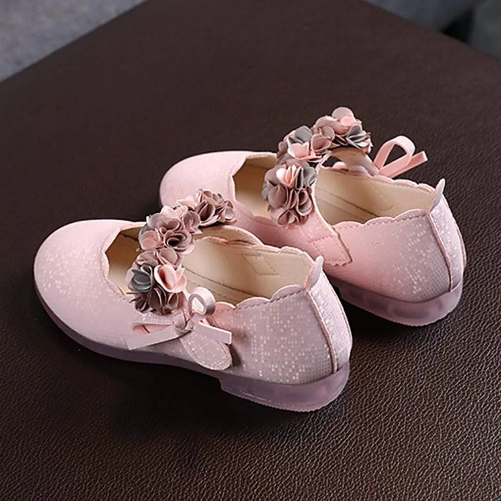 Little Toddler Girls Floral Dress Shoes Princess Soft Sole Ballerina Ballet Flat𝘀 Kids Mary Jane Prewalker Shoes