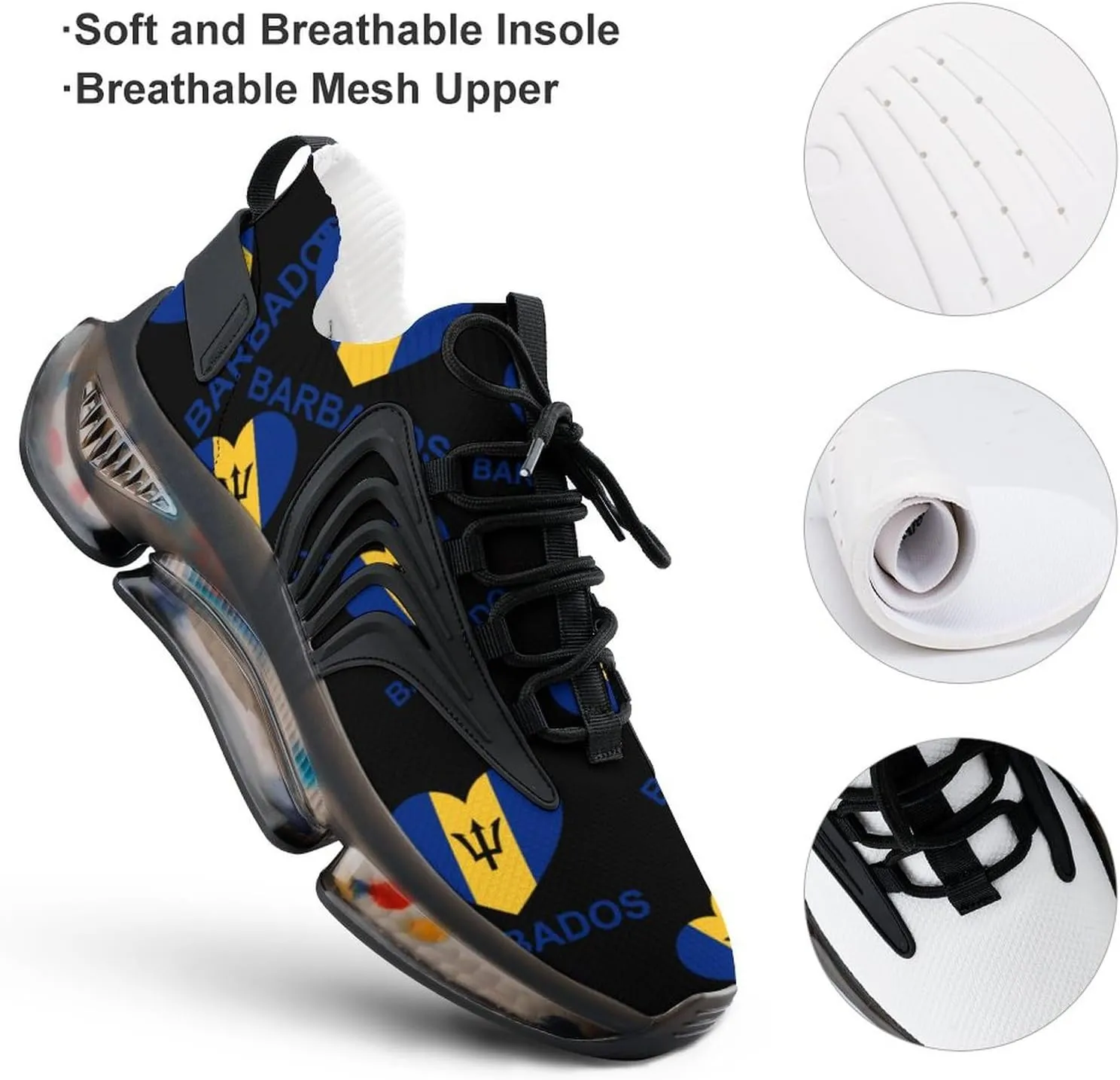 Love Barbados Women's Running Shoes Non Slip Breathable Sneakers for Walking Travel