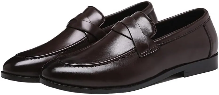 Luxury Leather Loafers for Men Business Formal Dress Slip On Driving Shoes