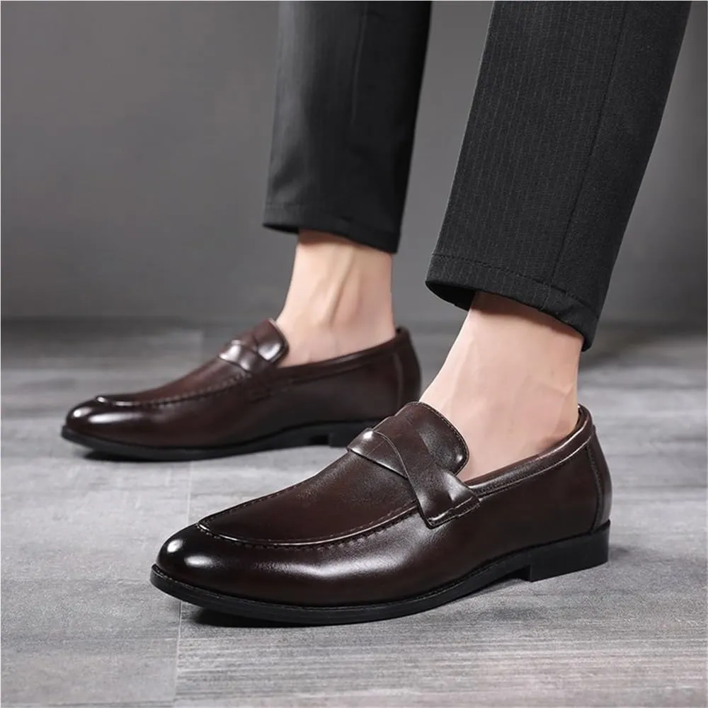 Luxury Leather Loafers for Men Business Formal Dress Slip On Driving Shoes