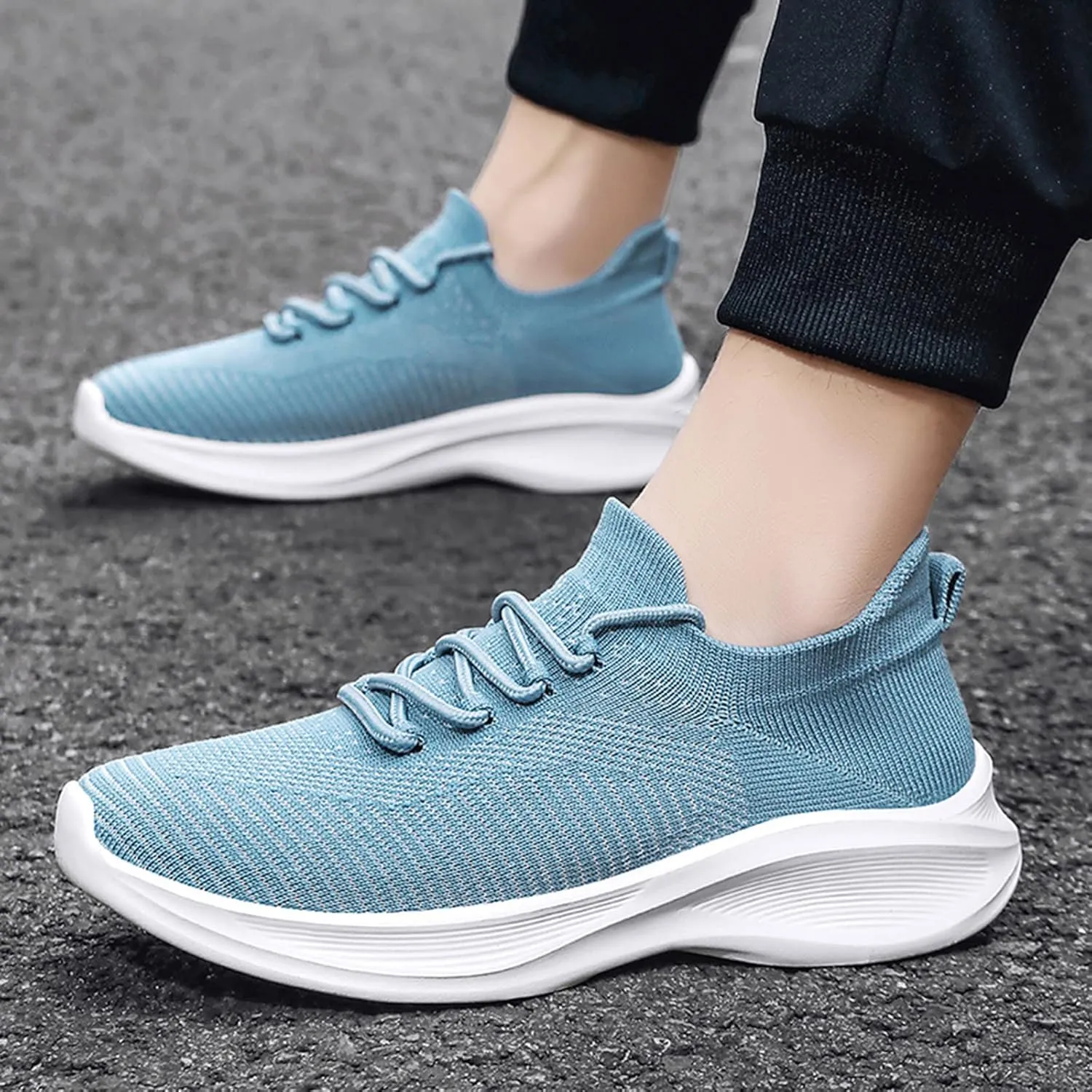 Men Running Shoes Men's Comfortable Tennis Shoes Outdoor Lightweight Breathable Soft Sole Non Slip Sports Sneakers