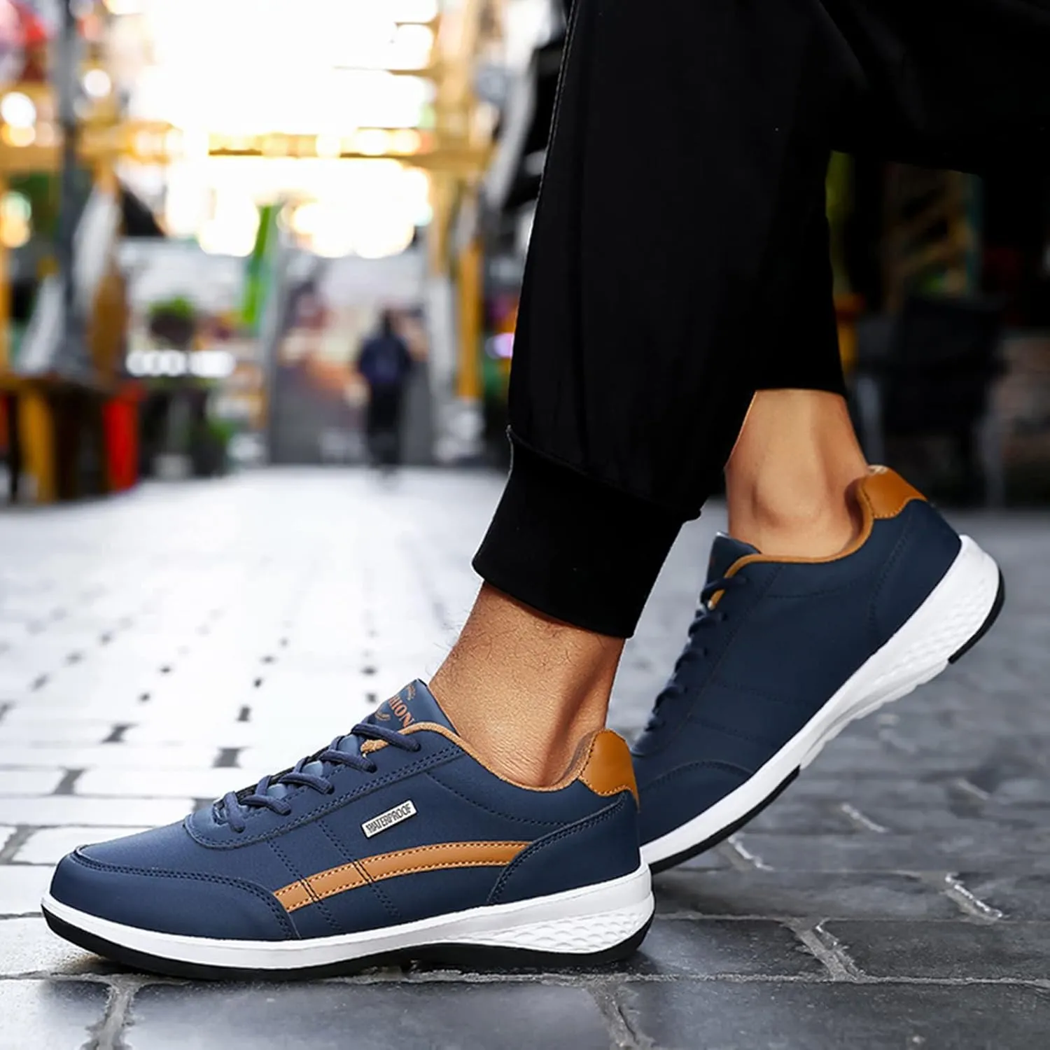 Men Walking Shoes Wide Hiking Shoes Waterproof Outdoor Work Shoes Trails Sneakers Casual Comfortable Trekking Shoes