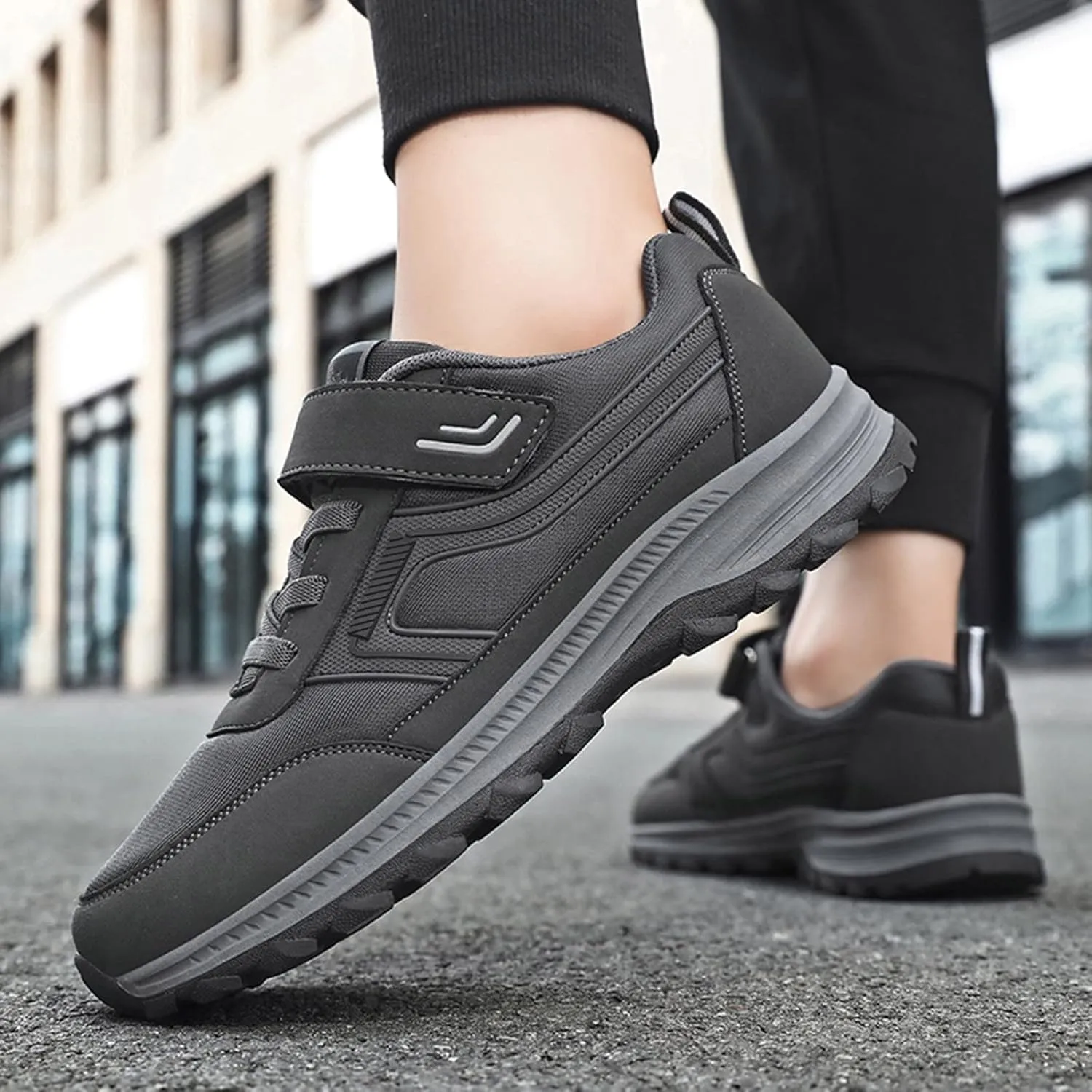 Men Walking Shoes Wide Hiking Shoes Waterproof Outdoor Work Shoes Trails Sneakers Casual Comfortable Trekking Shoes