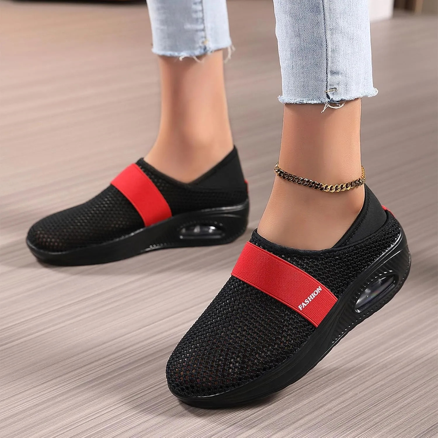 Men's Arch Support Shoes Non Slip Sneakers Casual Air Cushion Sole Walking Shoes Running Athletic Sneaker
