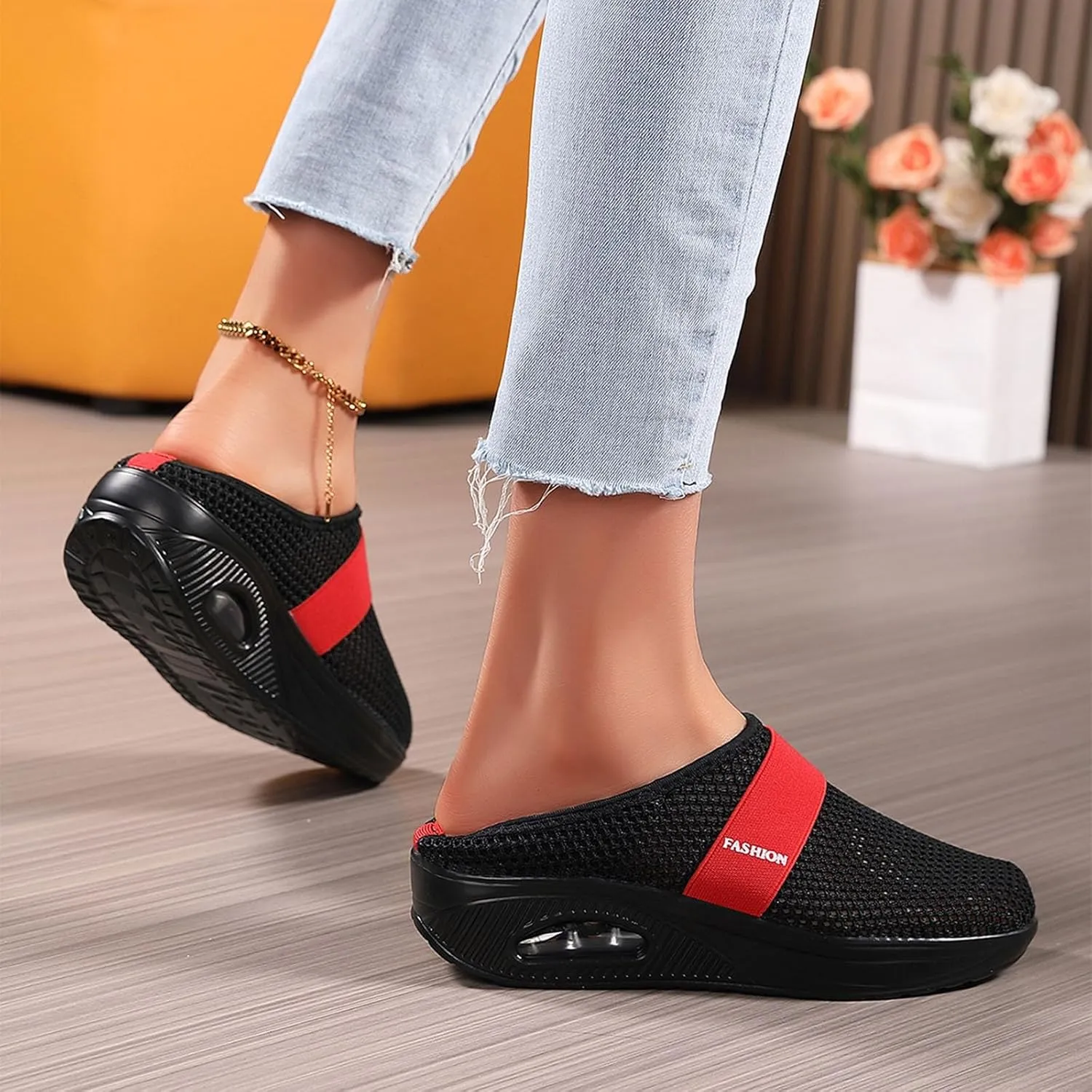 Men's Arch Support Shoes Non Slip Sneakers Casual Air Cushion Sole Walking Shoes Running Athletic Sneaker