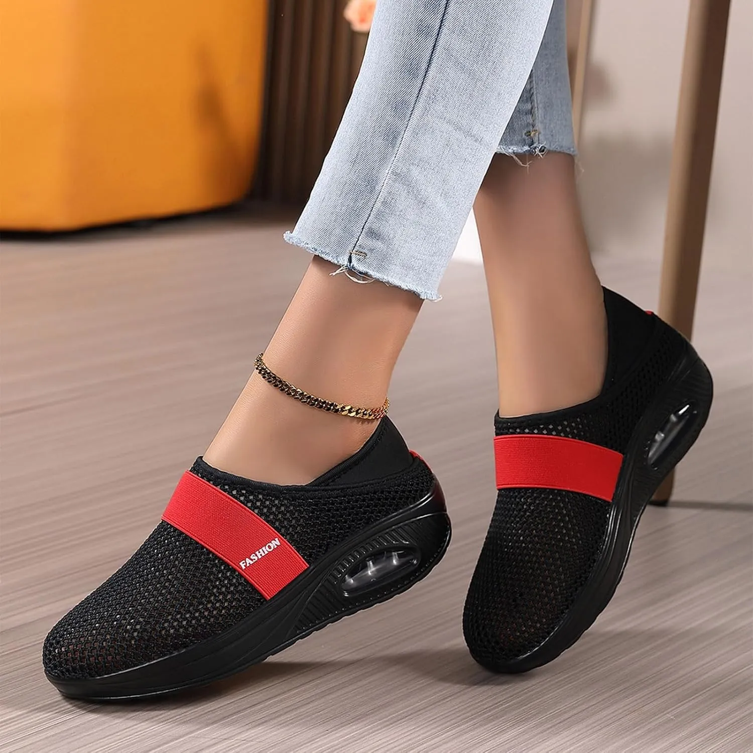 Men's Arch Support Shoes Non Slip Sneakers Casual Air Cushion Sole Walking Shoes Running Athletic Sneaker