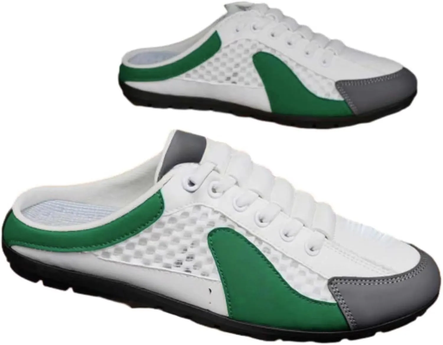 Men's Backless Sneakers,Mesh Trendy Slip On Mule Sneakers,Spring and Autumn Fisherman's Shoes,Closed toe slippers