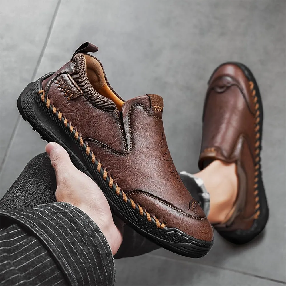 Mens Casual Leather Lightweight Loafers Outdoor Sole Walking Comfortable Soft Driving Shoes