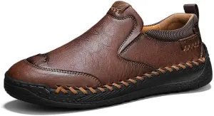 Mens Casual Leather Lightweight Loafers Outdoor Sole Walking Comfortable Soft Driving Shoes
