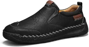 Mens Casual Leather Lightweight Loafers Outdoor Sole Walking Comfortable Soft Driving Shoes