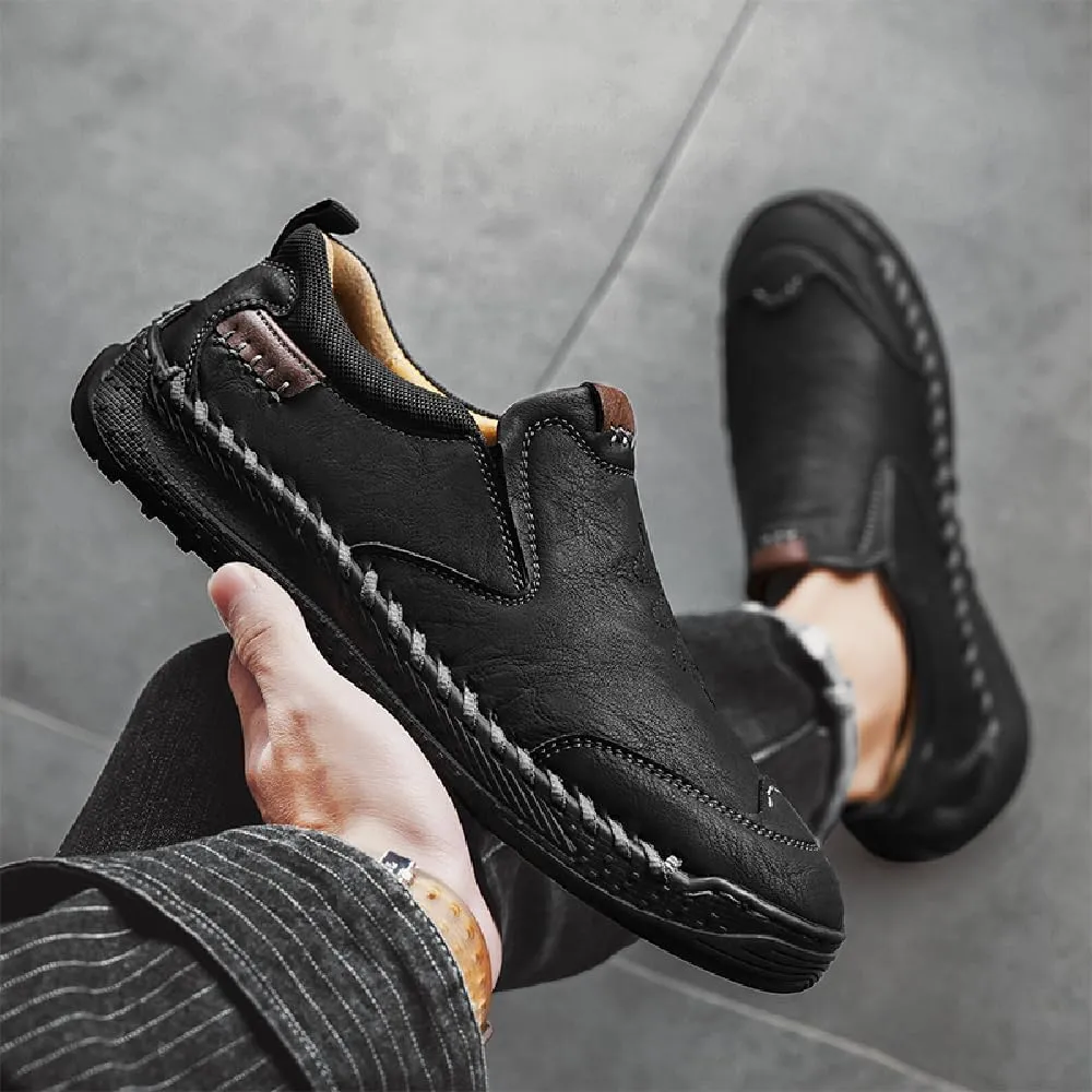 Mens Casual Leather Lightweight Loafers Outdoor Sole Walking Comfortable Soft Driving Shoes