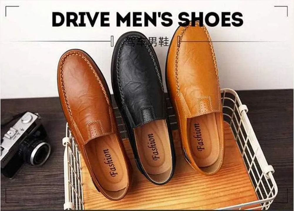 Men's Driving Shoes Premium Genuine Leather Fashion Slipper Casual Slip On Loafers Shoes