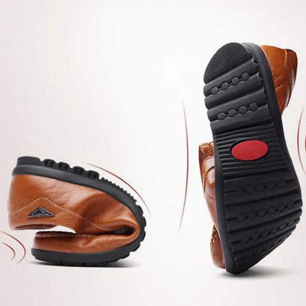 Men's Driving Shoes Premium Genuine Leather Fashion Slipper Casual Slip On Loafers Shoes