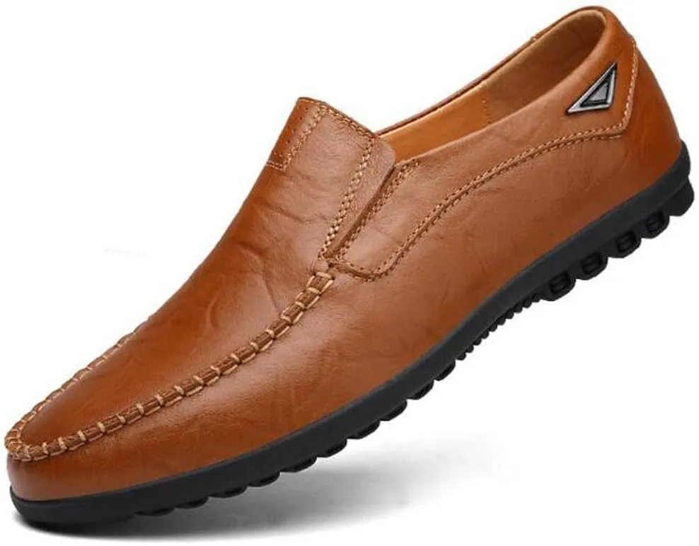 Men's Driving Shoes Premium Genuine Leather Fashion Slipper Casual Slip On Loafers Shoes