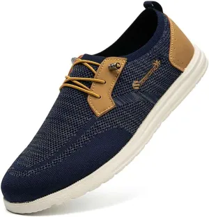 Men's Fashion Casual Sneakers Knit Dress Oxfords Mesh Breathable Walking Driving Shoes