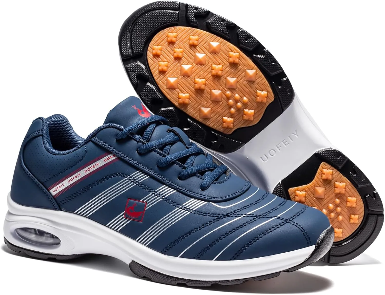 Men's Fashion Lace Up Leather Sneaker Casual Anti Slip Spikeless Golf Shoes for Men Outdoor Walking Shoes Footwears