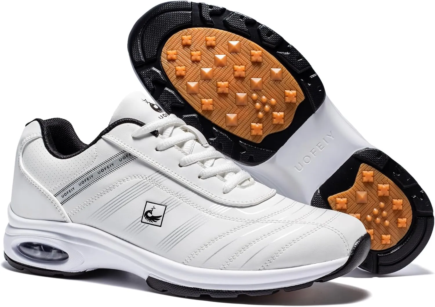 Men's Fashion Lace Up Leather Sneaker Casual Anti Slip Spikeless Golf Shoes for Men Outdoor Walking Shoes Footwears