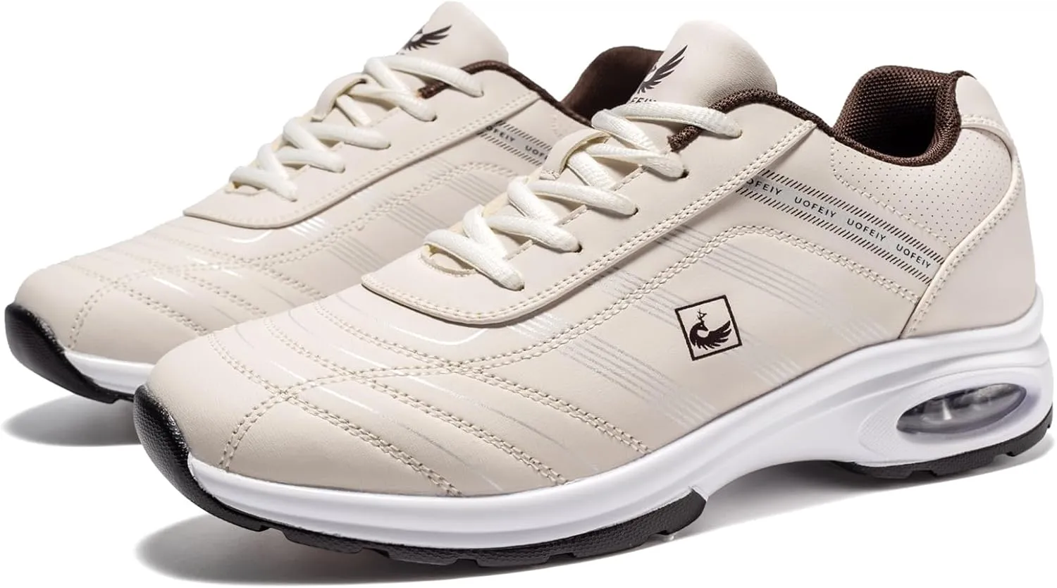 Men's Fashion Lace Up Leather Sneaker Casual Anti Slip Spikeless Golf Shoes for Men Outdoor Walking Shoes Footwears