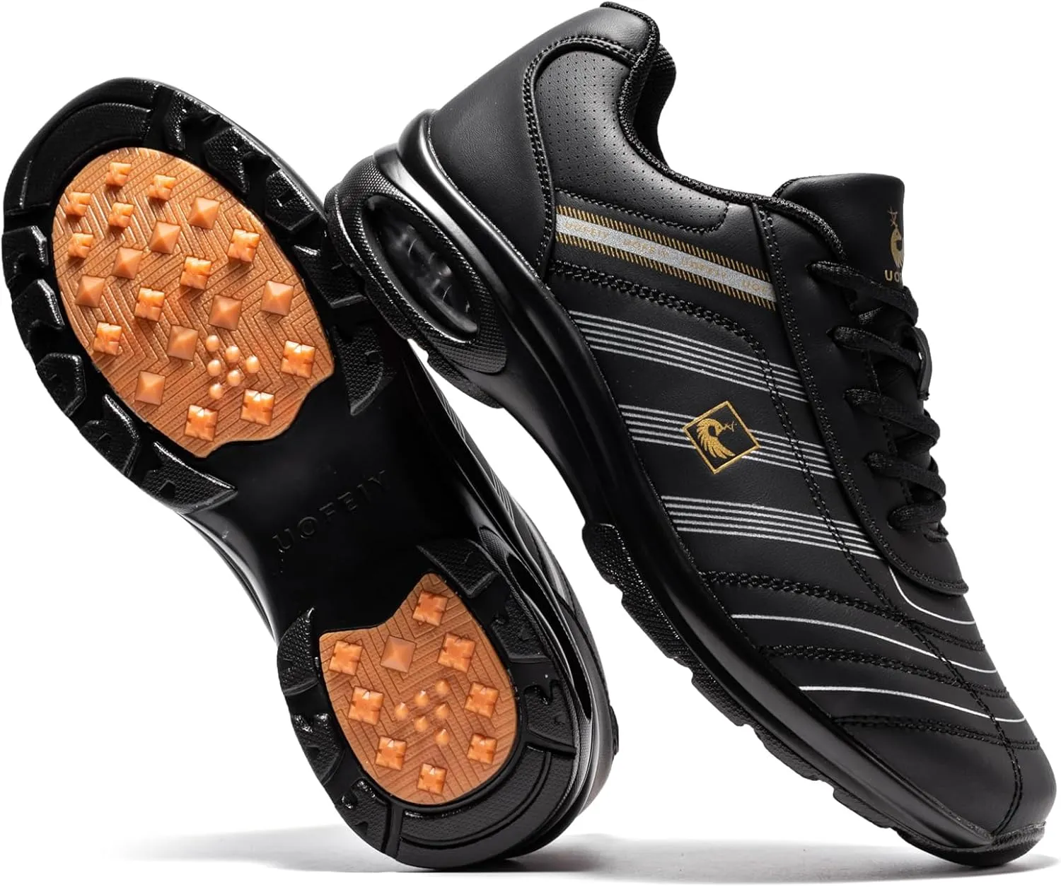 Men's Fashion Lace Up Leather Sneaker Casual Anti Slip Spikeless Golf Shoes for Men Outdoor Walking Shoes Footwears